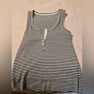 Aerie Striped Black and White Women's Tank Top